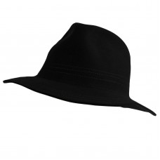 Winter Wool Felt Stitch Fedora Floppy Panama 21/2" Wide Brim Dress Hat Black  eb-46887533
